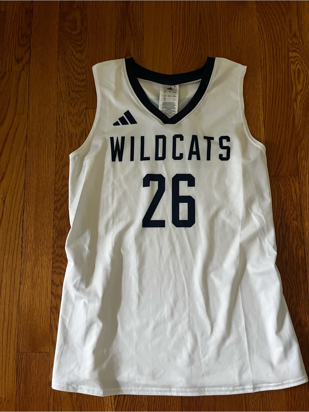 adidas White & Navy Wildcats Basketball Jersey #26